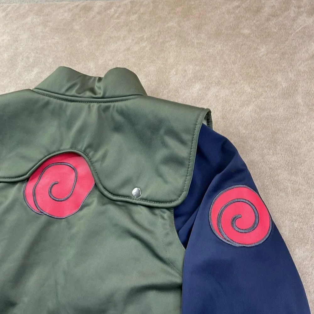 Naruto Shippuden Track Jacket Boys Sz L Anime Cosplay Zip Up Green Y2K Spirit